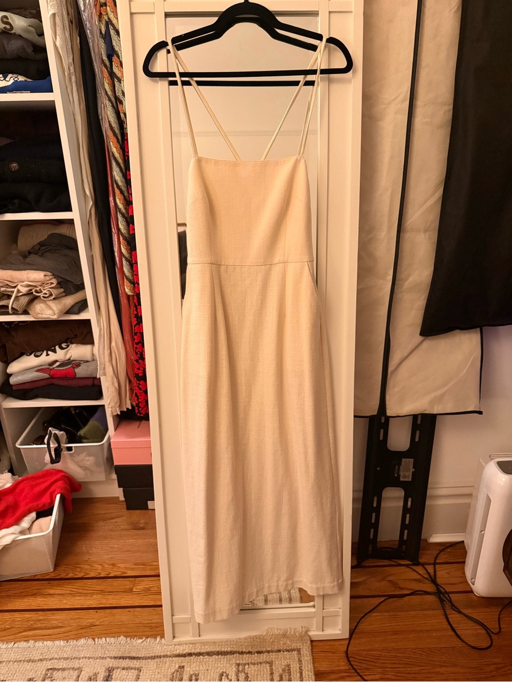 Mara Hoffman Cream Linen Midi Dress with Open Back